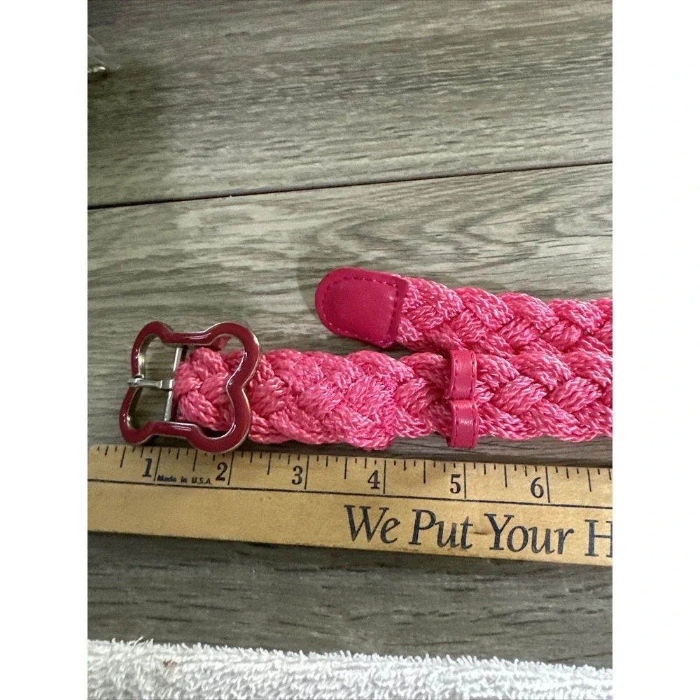Unbranded Braided Rope Dog Collar Pink 1